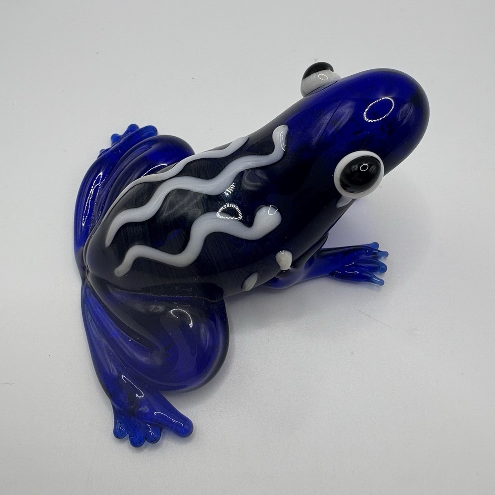 Vintage Hand Blown Art Glass Frog Figurines Lot of 5 Colorful Murano Style - Picture 8 of 13